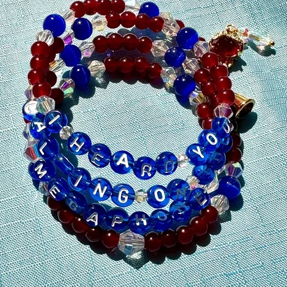 The Fate of Ophelia theme Heart Pendant set Earrings Coil Bracelet Taylor Swift - Picture 4 of 6